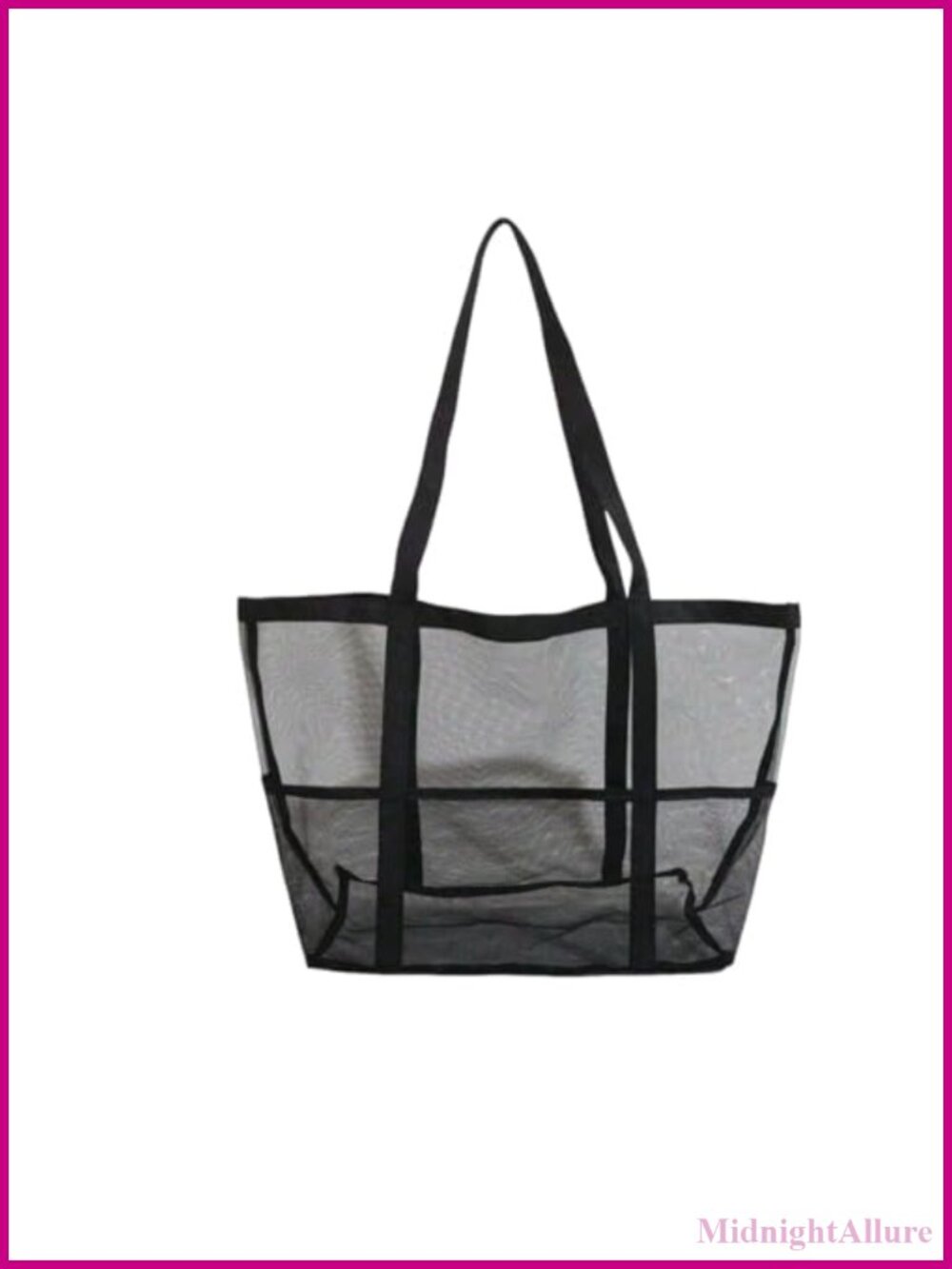 Beach Mesh Tote Bag Transparent Foldable Seaside Vacation Shopping